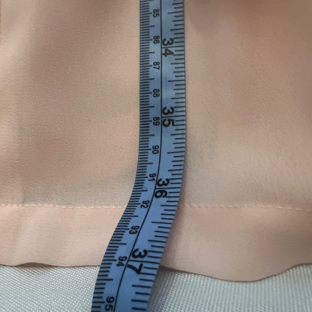 Vintage Apart Peach Chiffon Pleated Maxi Skirt with High Slits Size 6 Lined Pink - Picture 5 of 8